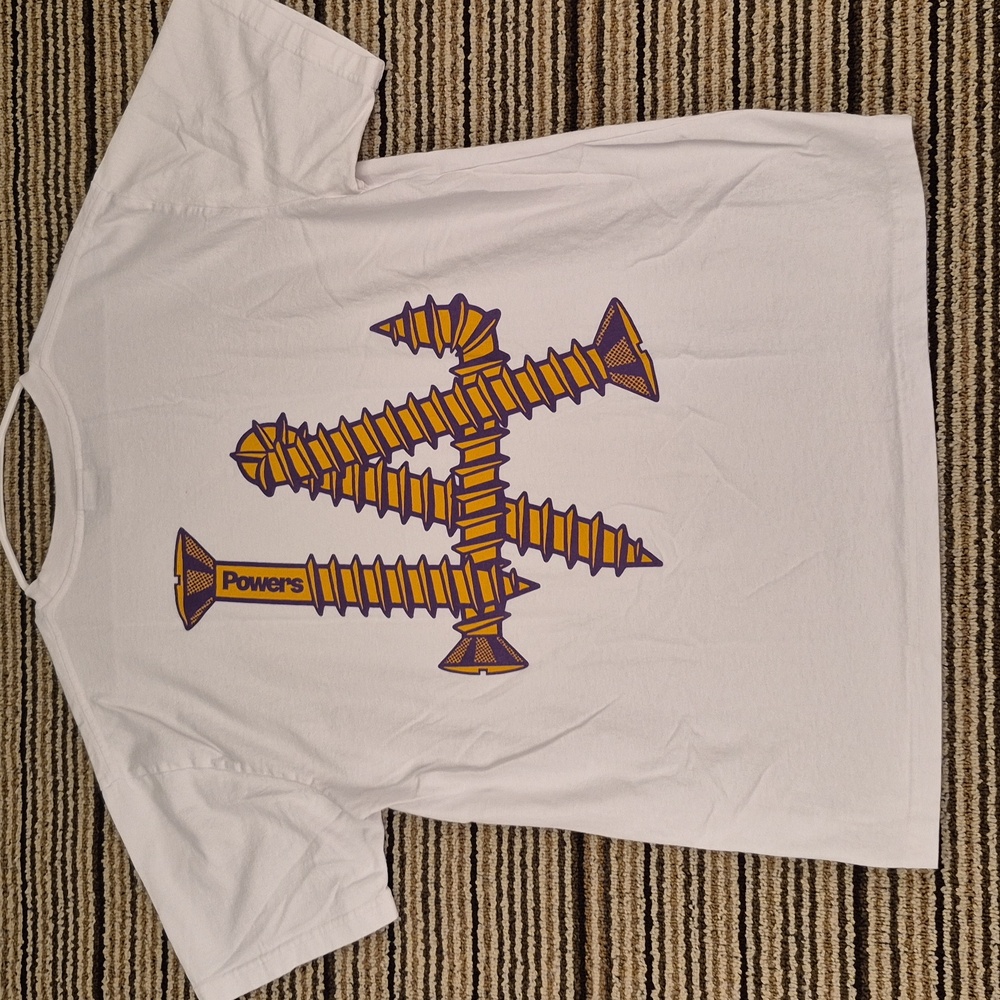 POWERS SUPPLY x LA Lakers White Gold Purple Streetwear‎ Mens Medium T Shirt